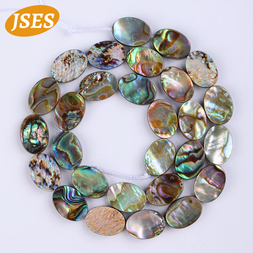 5pcs 3A Natural Abalone Shell Oval Spacer Loose Stone Beads for Jewelry Making Earrring Bracelets Necklace Charm DIY Accessories