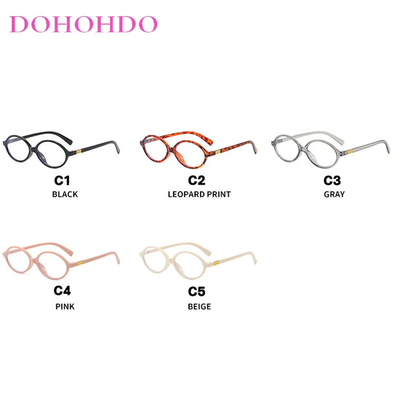 Fashion Brand Designer Oval Blue Light Blocking Eyeglasses Men Women Retro Luxury Small Frame Reading Computer Glasses Lentes