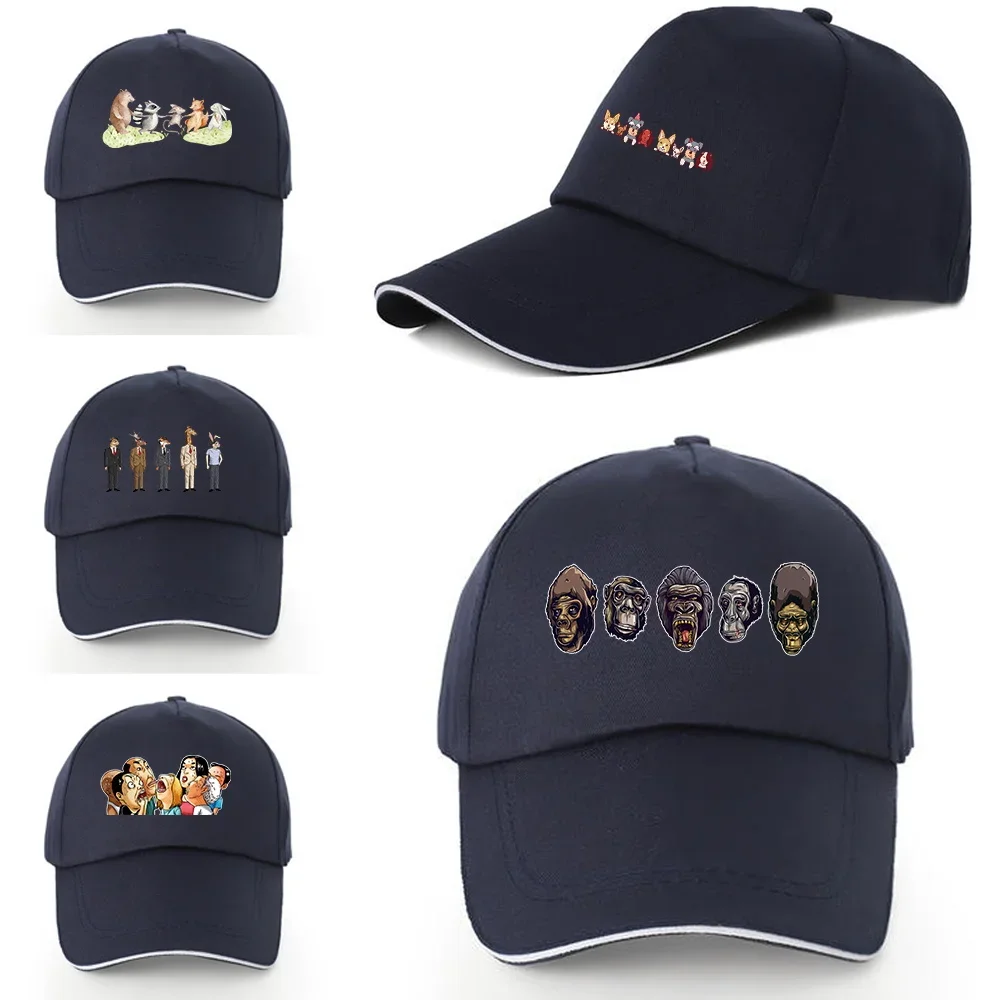 Outdoor Women's Baseball Cap Adjustable Snapback Hats Spring Summer Hat Shade Hip Hop Men Camping Hats Peaked Cap Cartoon Print