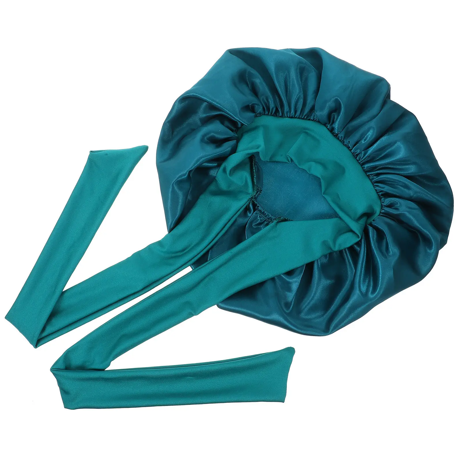 

Elastic Sleep Bonnet Cap For Women Curly Hair Pure Color Wide Brim Fashionable Bowknot Decor Multi-Functional Sleeping Hat Bath