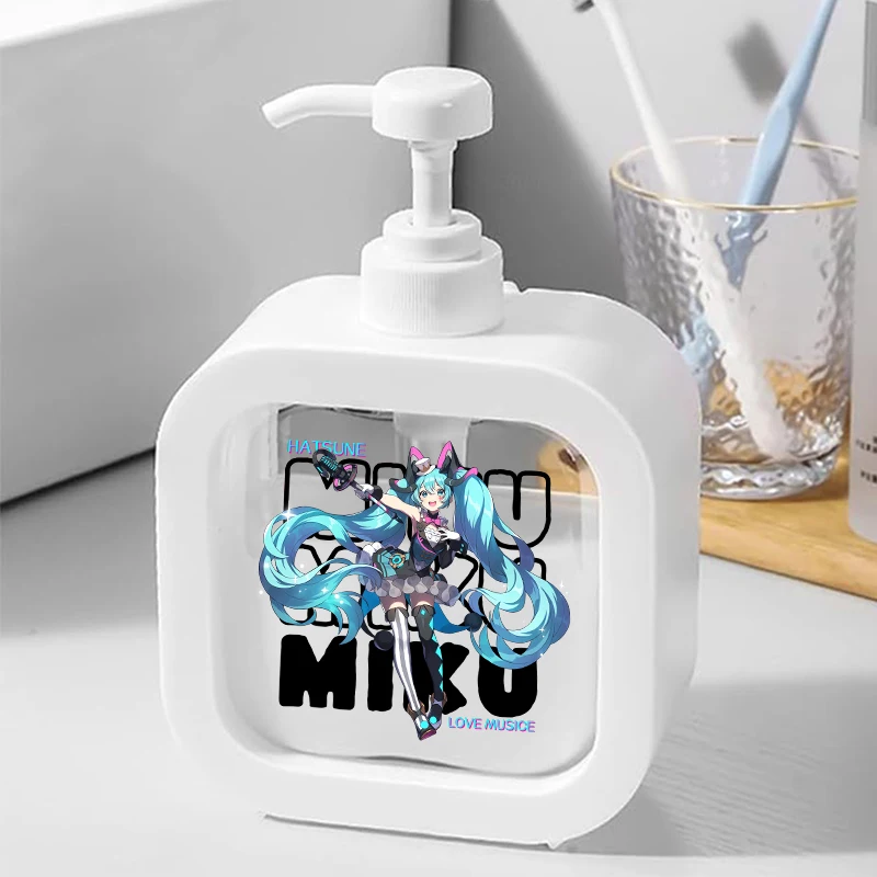 300ML Hatsunes Miku Transparent Soap Dispensers Creative Refillable Portable Empty Bottle Shower Gel Detergent Dispensing Bottle - view 2