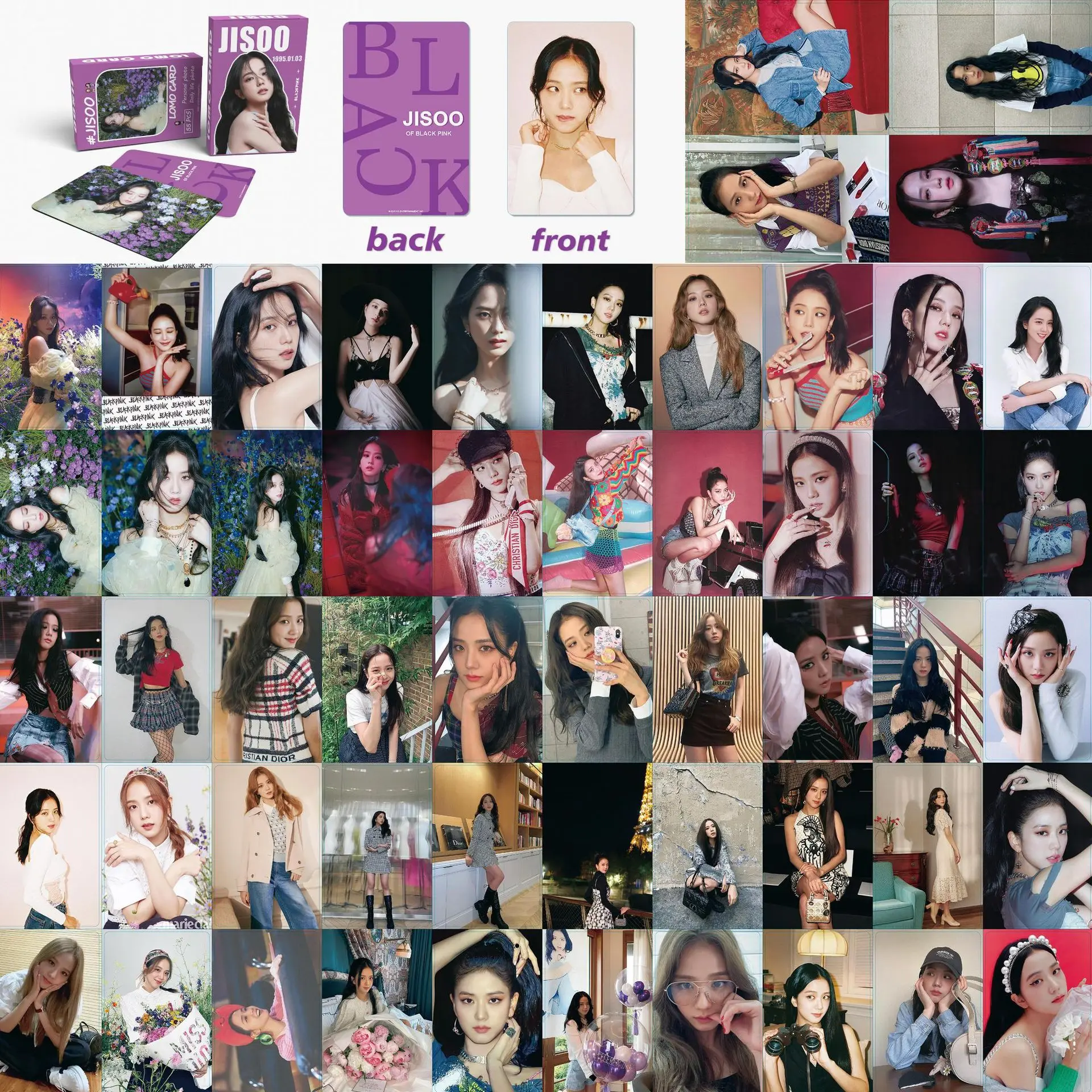 55 Pçs/set Kpop Girl Rosa 8o Aniversário Cartão Lomo JISOO JENNIE LISA ROSE Cartões Postais Photocard para Fãs Coleção Presentes