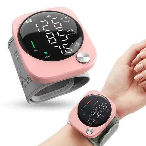 Automatic Wrist Blood Pressure Monitor with Adjustable Cuff, Large LCD Display & Voice Broadcast. Features Irregular Heartbeat Detection, Pulse Monitor & USB Charging. Accurate BP Machine, Ideal Gift for Parents &. 2x99 Memory