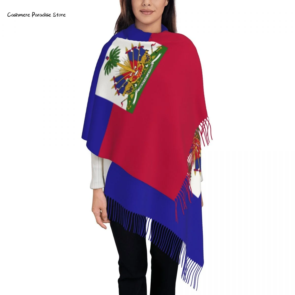 

Haiti Flag Warm Shawls Wrpas Men Women Custom Large Scarves Winter Luxury Brand
