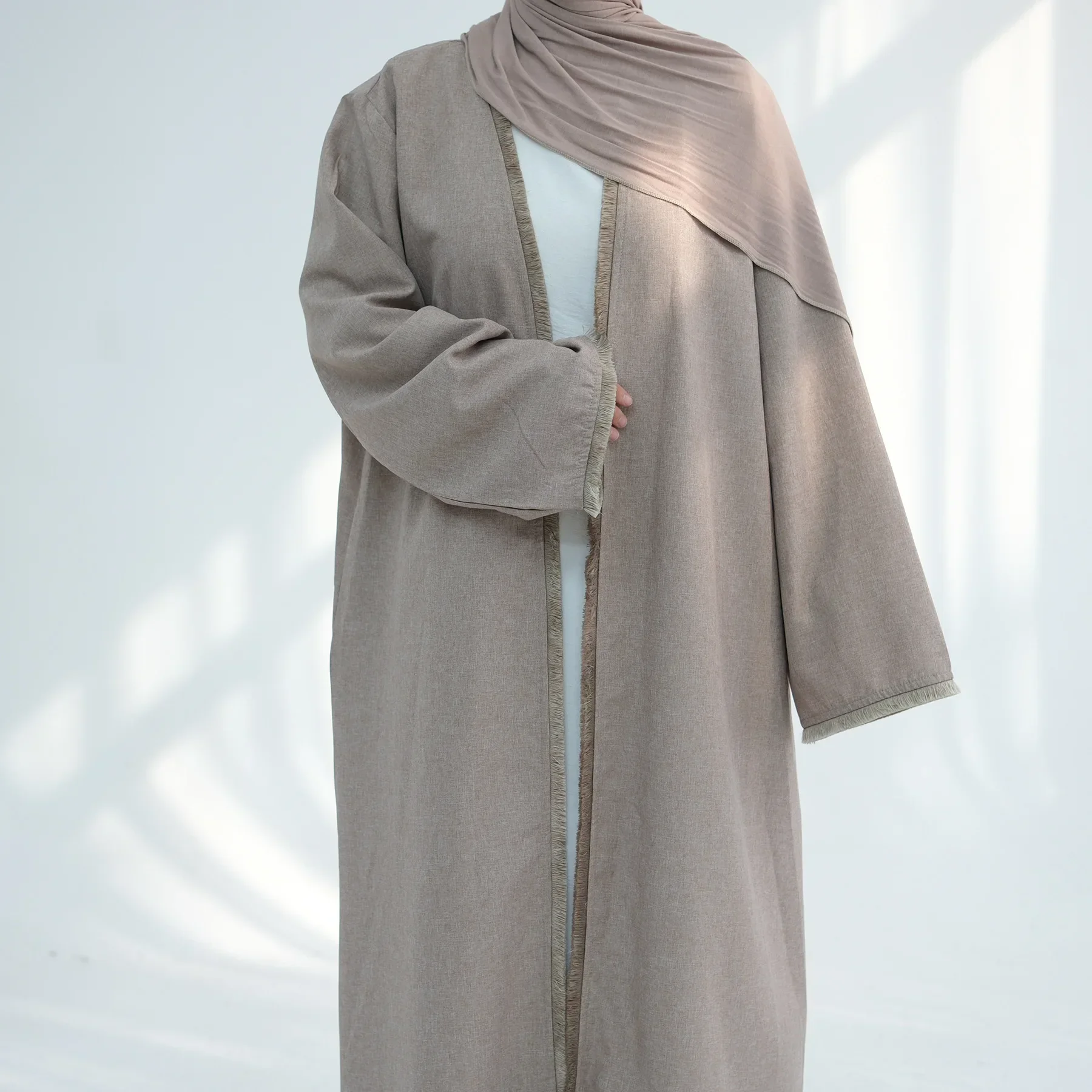 

Рамадан Ид с кисточками Открытое кимоно Абая Дубай Мусульманские абайи для женщин Платье-кафтан Исламская одежда Халат Kebaya Кардиган Джалабия Новый