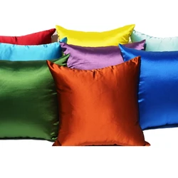 Taie d'oreiller imitée en satin 100%, housse de coussin 50x50, solide, 60x60cm, décoration de la maison pour canapé et chaise, lisse, 45x45 40x40