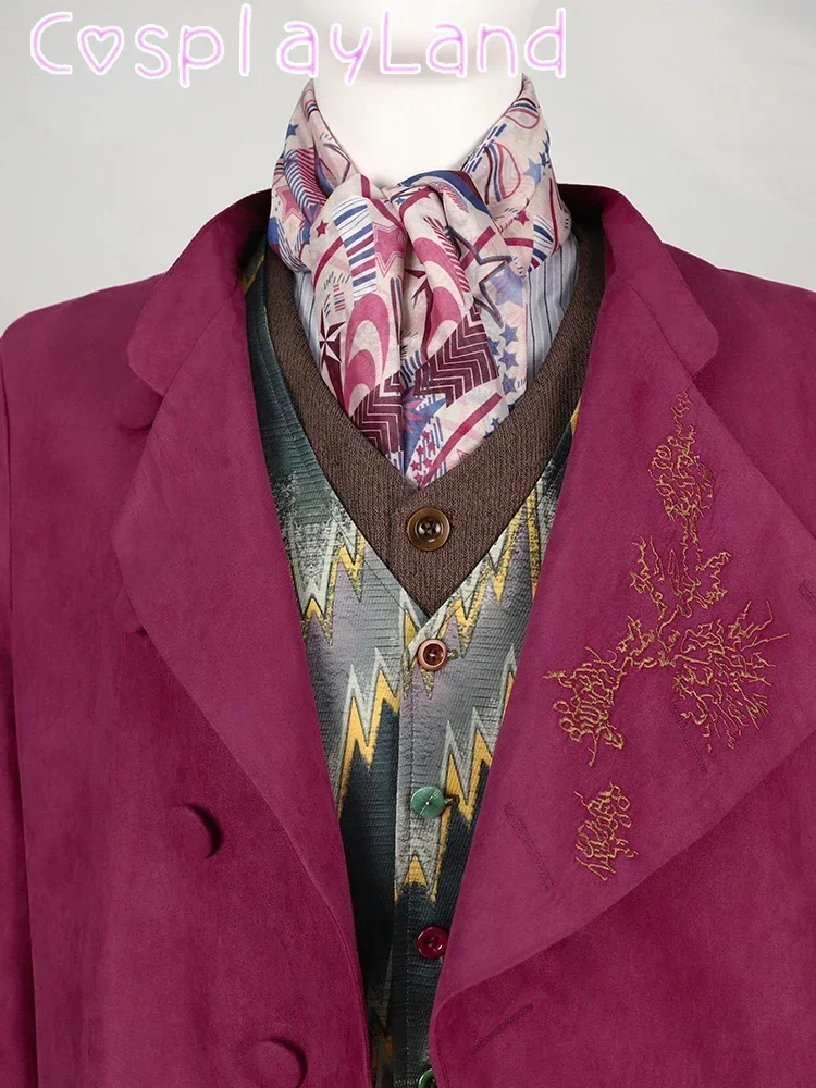 Willy หมวกคอสเพลย์เครื่องแต่งกาย Chalamet Wonca คอสเพลย์ชุดสูทภาพยนตร์ช็อกโกแลตผู้ชายแฟนซีฮาโลวีน Comic Con Roleplay เสื้อผ้า