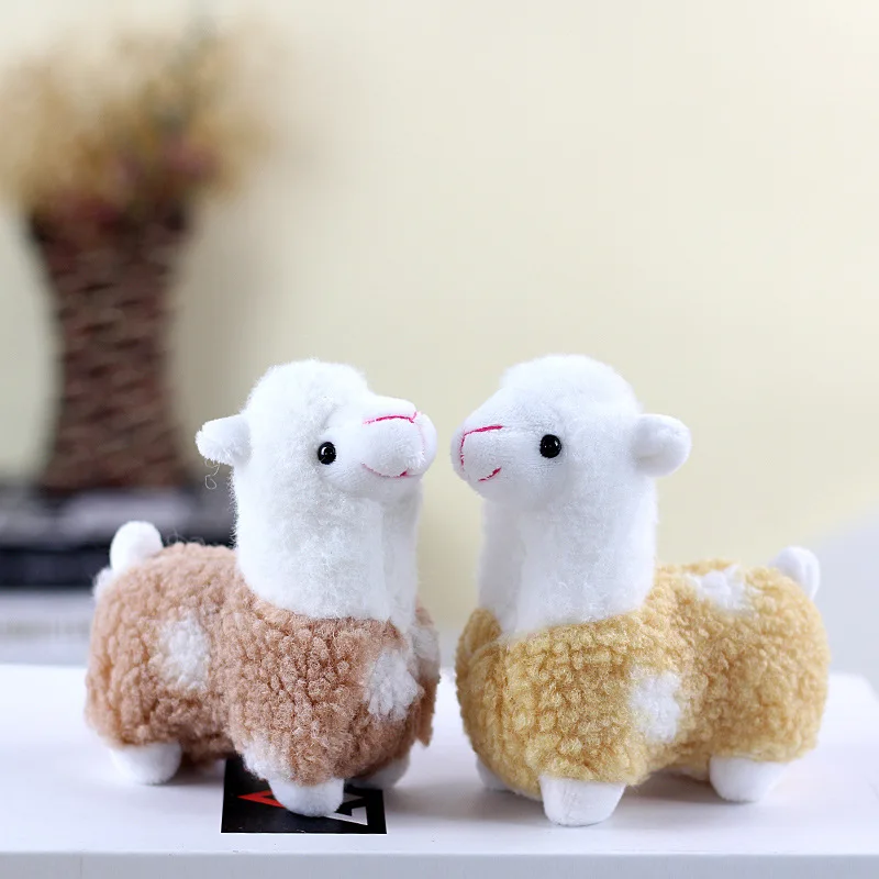 12cm Cute Alpaca Plush Toy Doll Pillow Animal Fill Toy Keychain Decorative Gift Girl Bed Children's Keychain Home Decoration