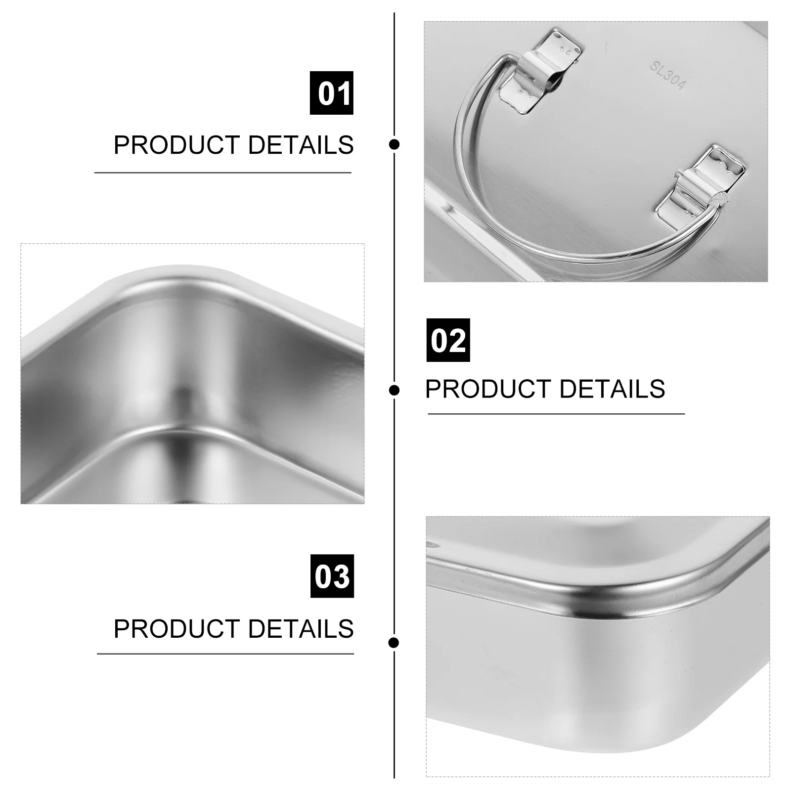 

Stainless Steel Sterilization Box With Lid Dental Procedure Tray For Surgical Veterinary Piercing Lab Instruments