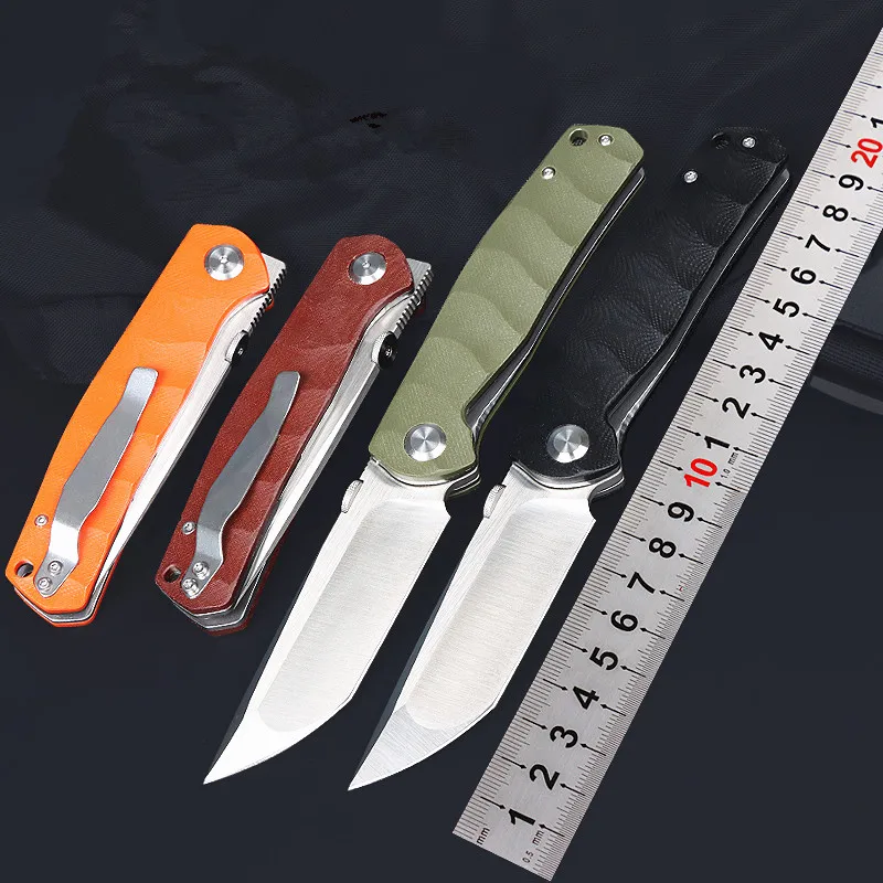 Free Wolf FW49 D2 Folding Knife G10 Handle Flipper Ball bearing Outdoor Camping Utility Survival Fishing EDC Pocket Knife