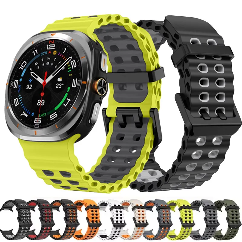 Cinturino marino per Samsung Galaxy Watch Ultra Cinturino 47mm Accessori Sport Bracciale Correa in silicone Galaxy Watch 7 cinturino ultra 47mm