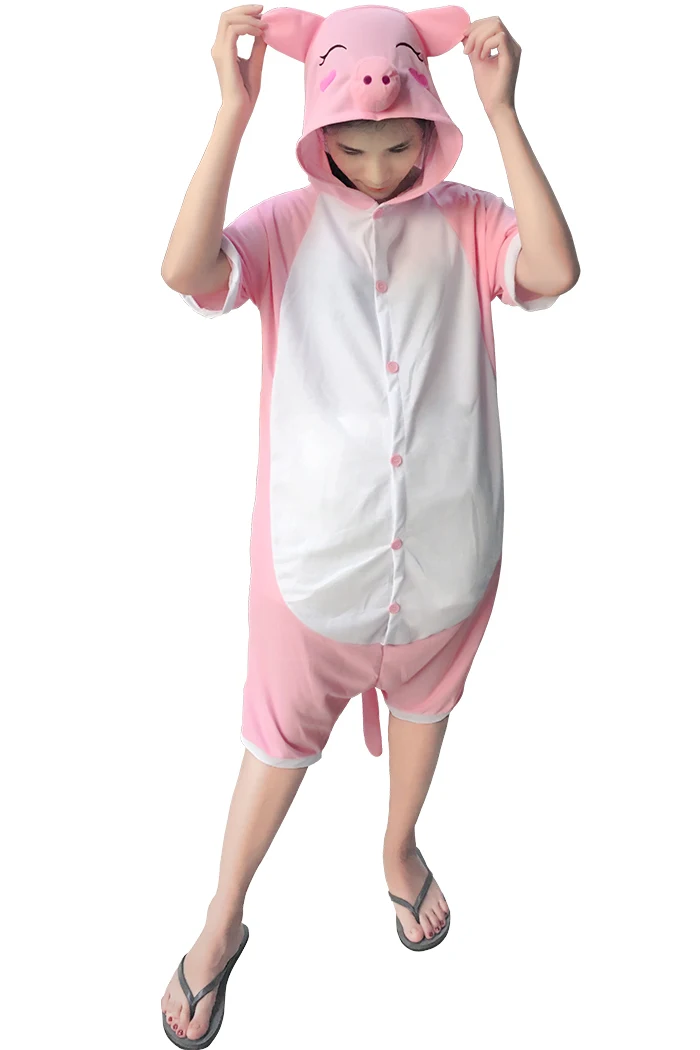 Summer Animal Narwhal Pig goat dragon Pajamas Unisex Adult and Kids Cosplay Costume