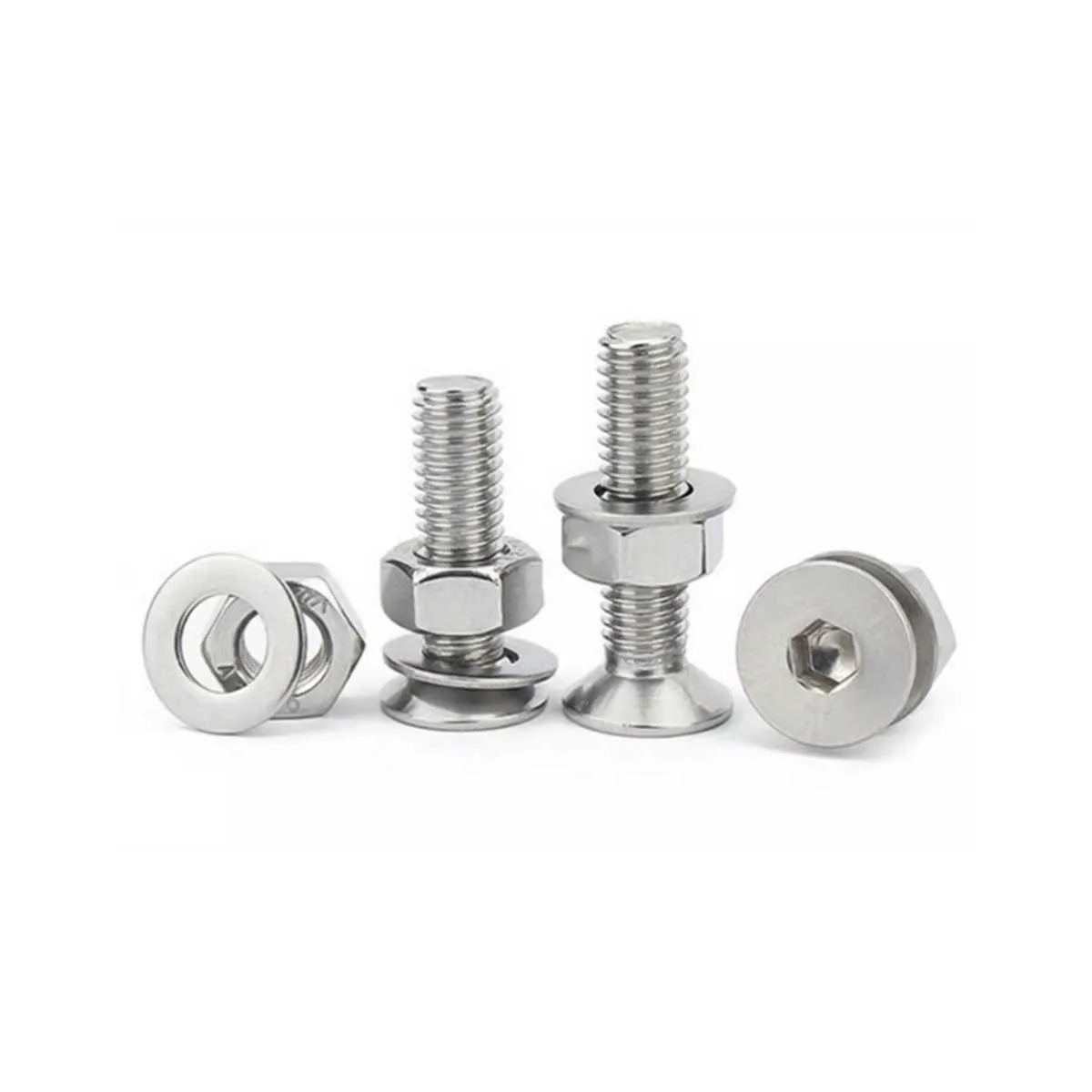 Countersunk Head Hex Screw Bolt Nut Gasket Spring Pad Set Complete 304 Stainless Steel