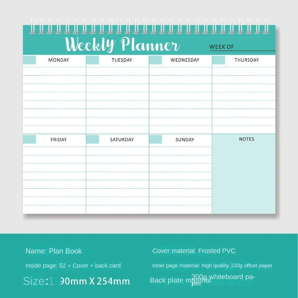 Wide To Do Planner Weekly Planning Notepad A5 Notebook Planner Schedules Weekly Meal Planner Pad Undated Stationery