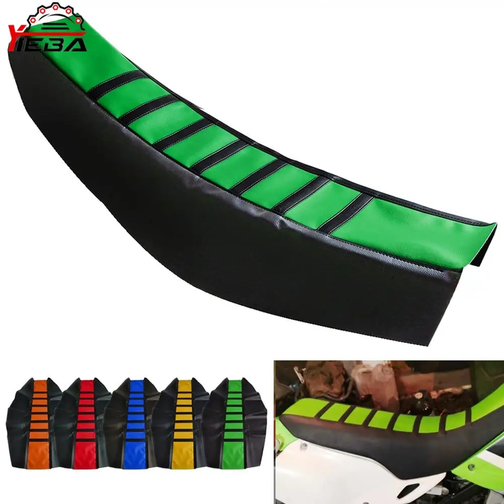 For Kawasaki KX KLX KFX KDX 65 80 85 125 250 250 450 450 150 F/R/S Dirt Pit Bike Enduro Motocross Ribbed Gripper Soft Seat Cover