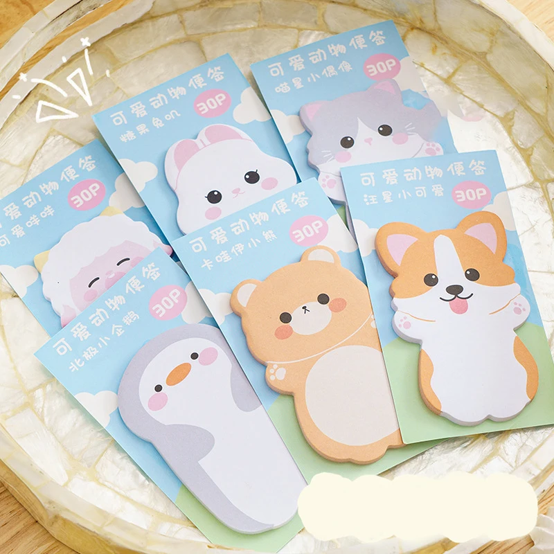 Cartoon Penguin Rabbit Animals Memo Pad Sticky Notes Memo Notebook N Times Stationery School Supplies Kawaii Stationery