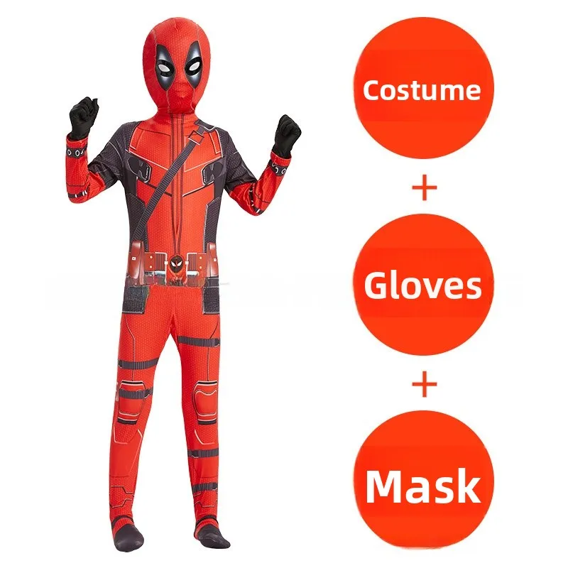 Nuova tuta Deadpool attillata per bambini vestiti per adulti doppia lama Bapa loween ragazzi set costume costume di scena etnico