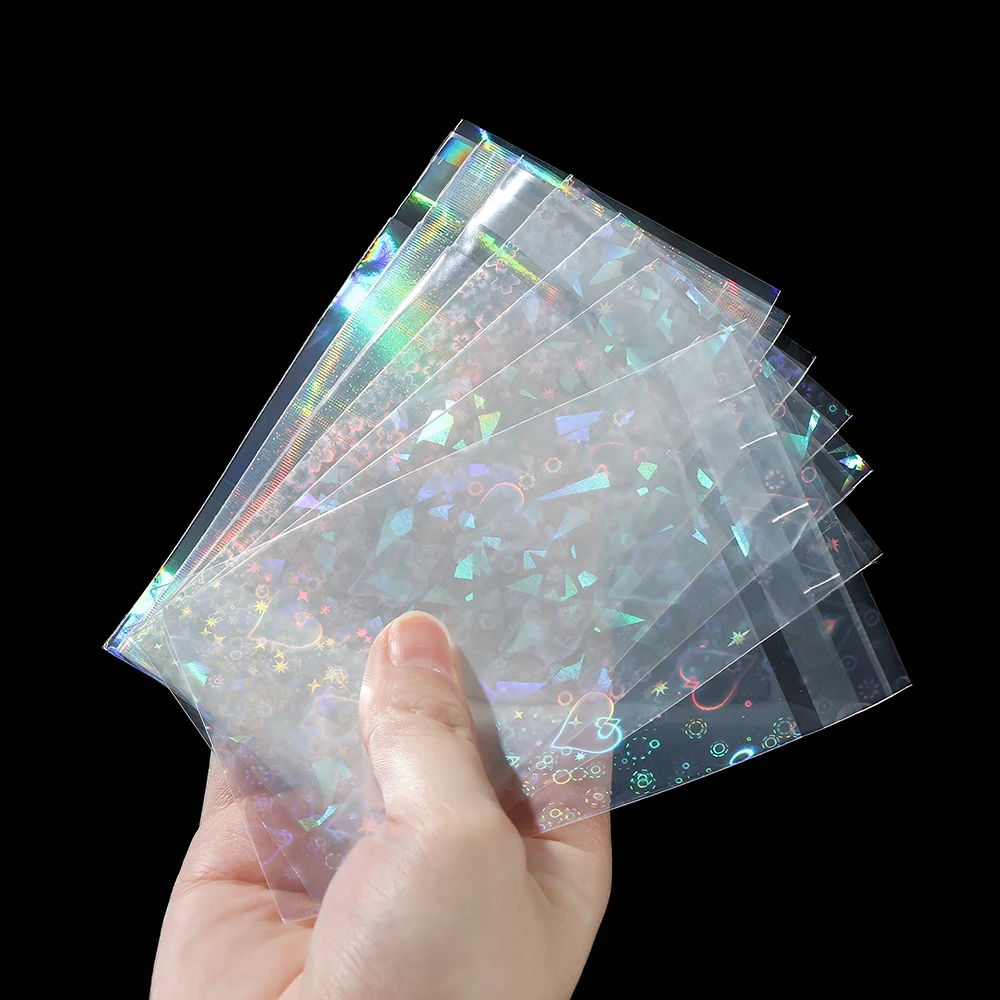 50pcs Colorful Self Sealing Plastic Bag Holographic Laser Jewelry Bag for Necklace Bracelet Jewelry Gift Packag Storage Bags