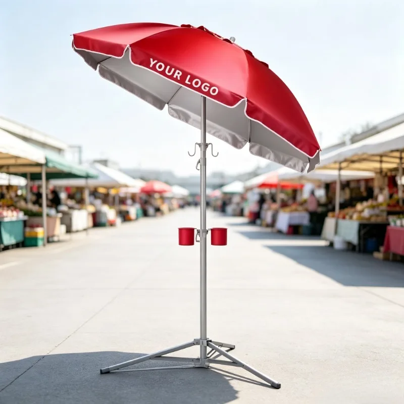 Commercial Outdoor Market Umbrella Tulip Umbrella Outdoor with Led Outdoor Waterproof Poolside Umbrella 2m