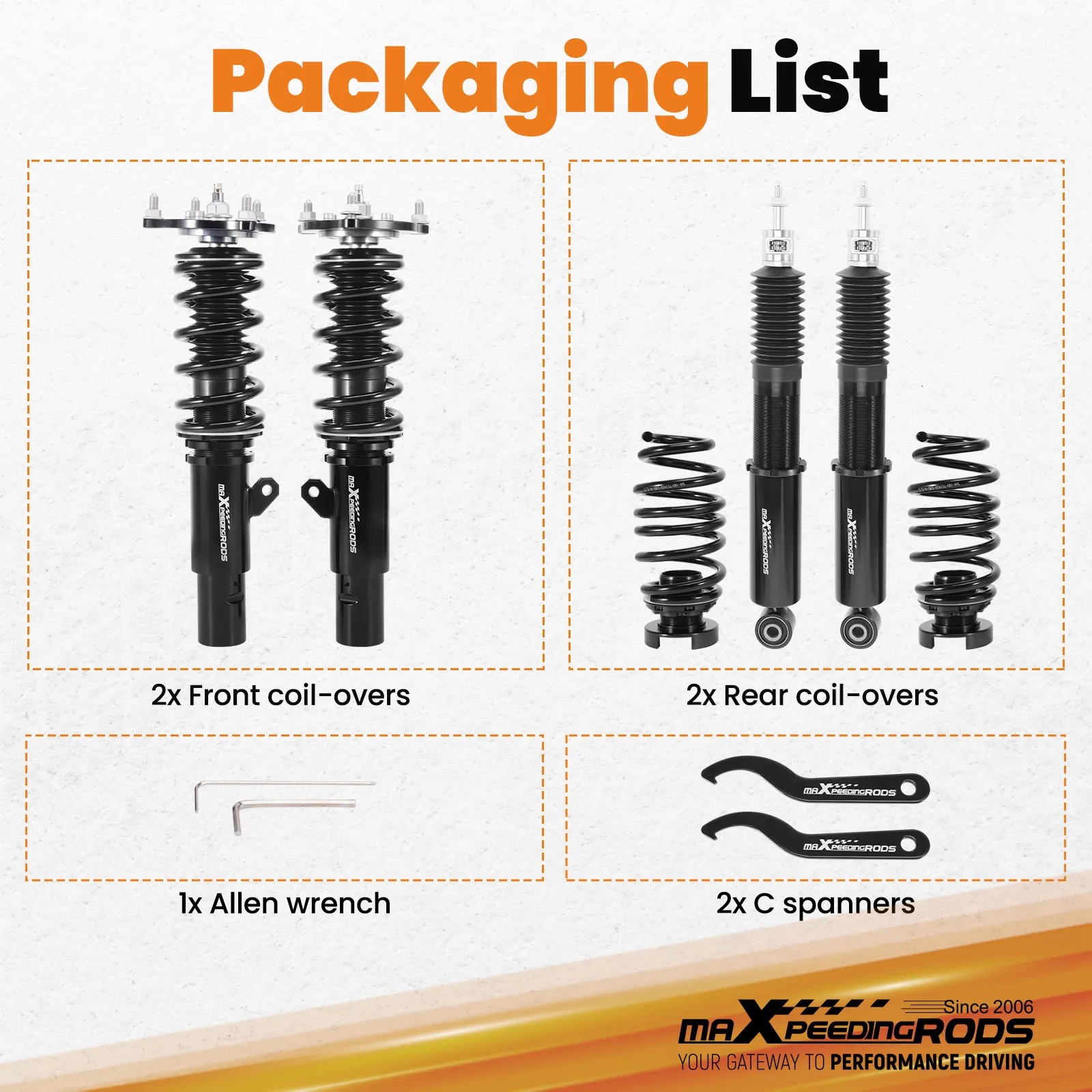 

Комплект койловеров с 24-позиционной регулировкой для занижения подвески Honda Civic Sedan & Coupe (FC) 16-21