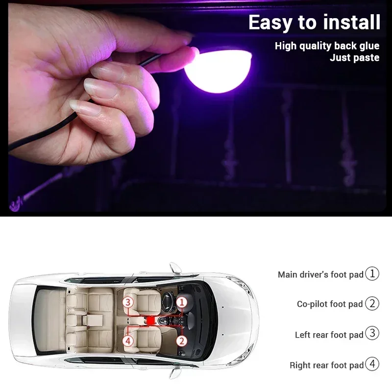 Car Foot Ambient Light Down Car Atmosphere Car Interior Floor Light USB LED Foot Lamp Floor Ambient Light Under Auto Atmosphere