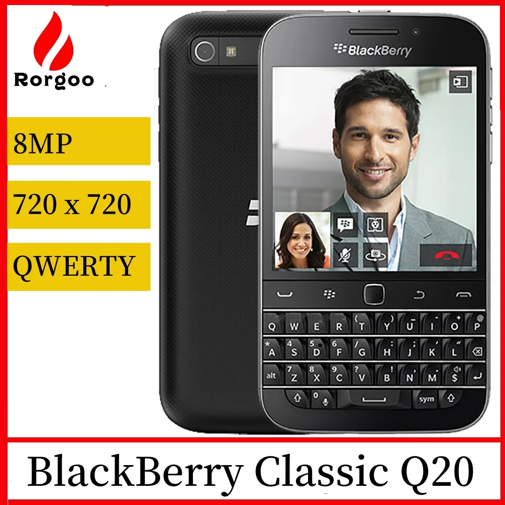 Original BlackBerry Q20 Classic 4G LTE teléfono móvil 3,5 "8MP BlackBerryOS QWERTY teclado desbloqueado Smartphone