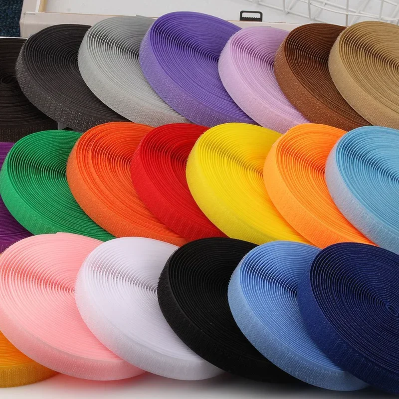 2Meter/Pairs Color 2cm Wide Blended Without Glue Snap Buckle Hook and Loop Tape Fastener DIY Magic Sewing Articles for Sewing