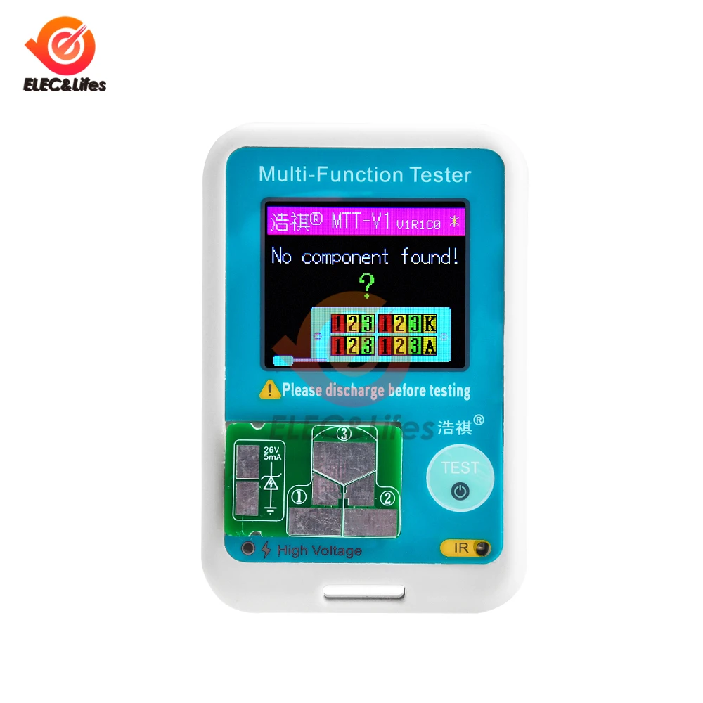 High Quality Brand New MTT-V1 ESR Meter Transistor Tester Colorful Display TFT Diode Triode Capacitance SCR Inductance