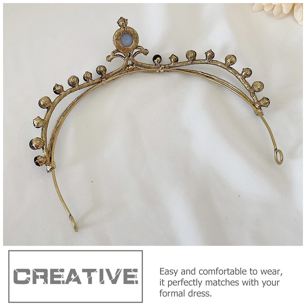 تاج من حجر الراين للنساء تاج الزفاف إكسسوار شعر الزفاف عصابة رأس أنيقة للحفلات الراقصة ملابس رسمية مجوهرات #5