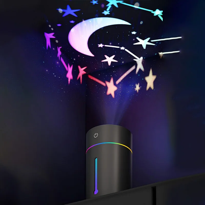 Portable Mini Humidifier USB 320ML with Continuous Mist Mode Silent Running and LED Night Light for Personal Use