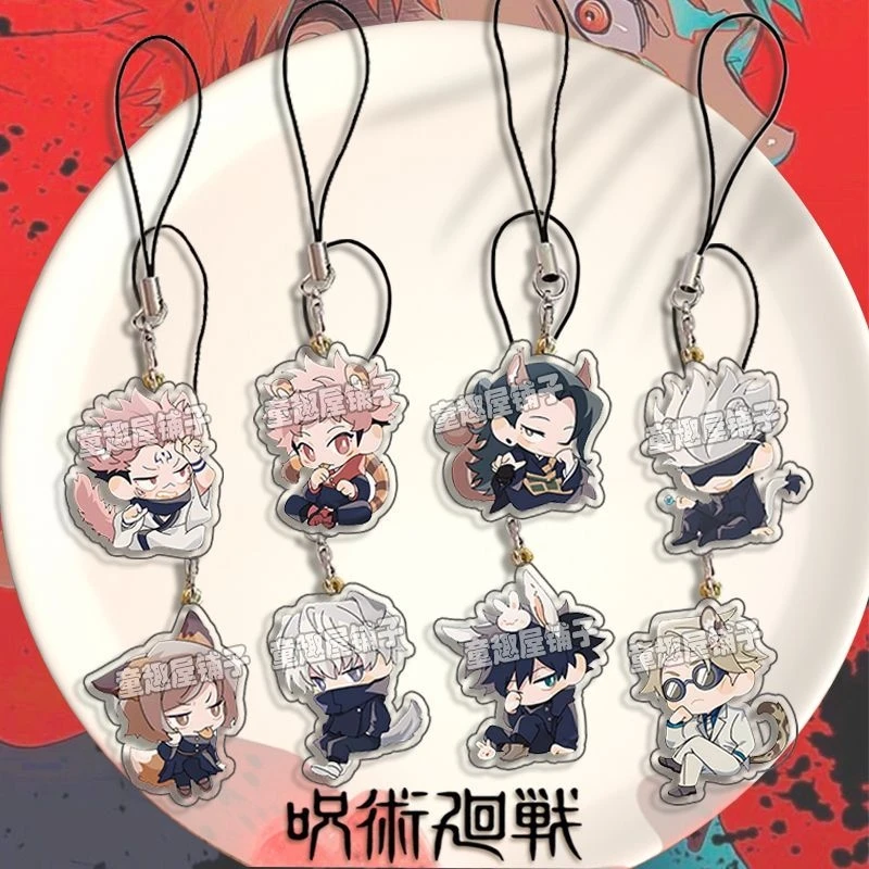 

Anime Jujutsu Kaisen Itadori Yuji Fushiguro Megumi Kugisaki Nobara Satoru Gojo Cosplay Cell Phone Lanyard Pendant Q Version Cute