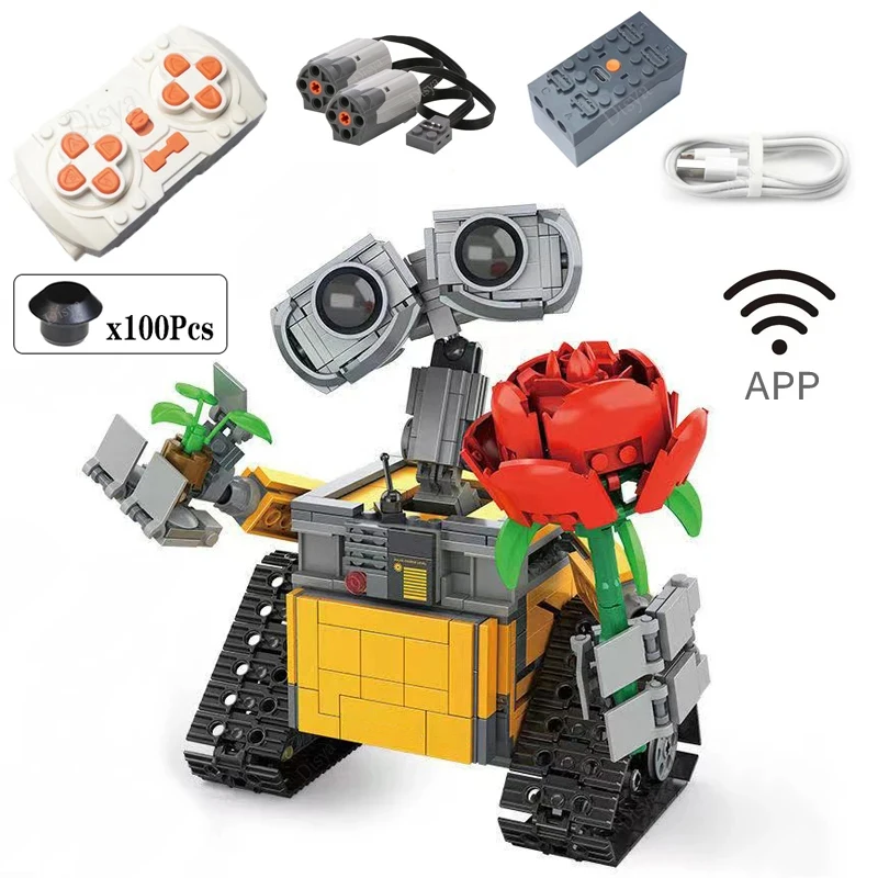 

687PCS WALL Robot High-tech APP RC Robot Motor Power Functions DIY Educational Building Block Model For Children Toys Gift