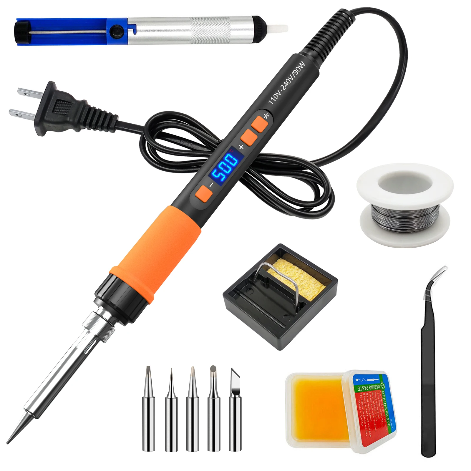 

ILIBILIB 90W Electric Soldering Iron Welding Gun Tool Kit Solder Wire Desoldering Pump