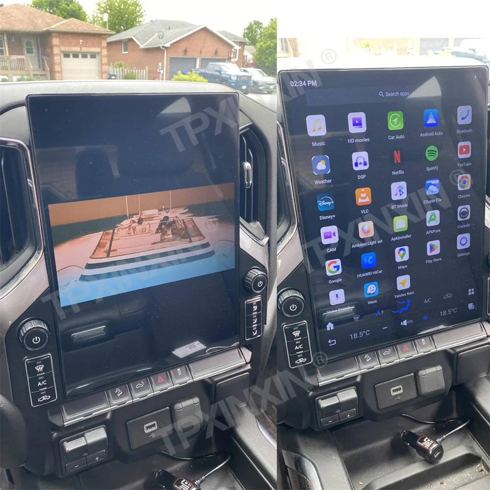 15.6 Inch HD Touch Screen Android Car Radio For GMC Sierra Chevrolet Silverado 2019-2023 Wirless Carplay GPS Multimedia Player