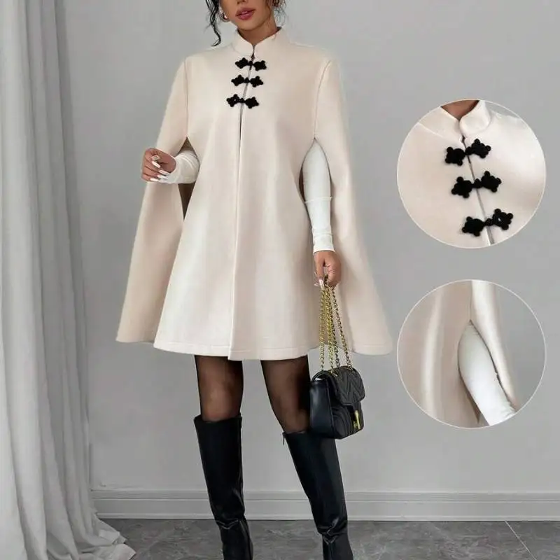 

Large-sized woolen coat 2025 autumn/winter new style loose, elegant and fitted, plaid coat, European and American style