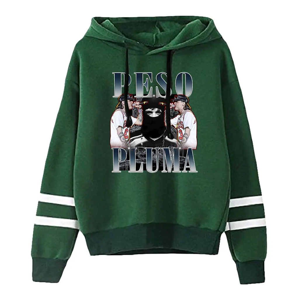 Sudadera con capucha de Peso Pluma Unisex, ropa de calle con mangas paralelas, sin bolsillos, estilo Hip Hop, 2023