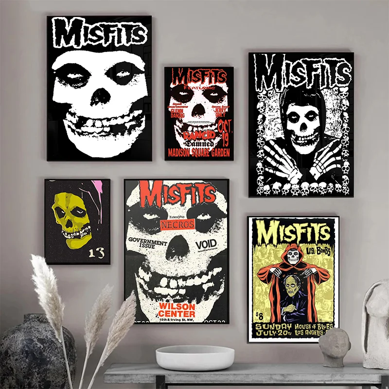 Vintage Hardcore Horror Punk The Misfits Live Photo Music Concert Art Poster Canvas Painting Wall Prints Picture Room Home Decor