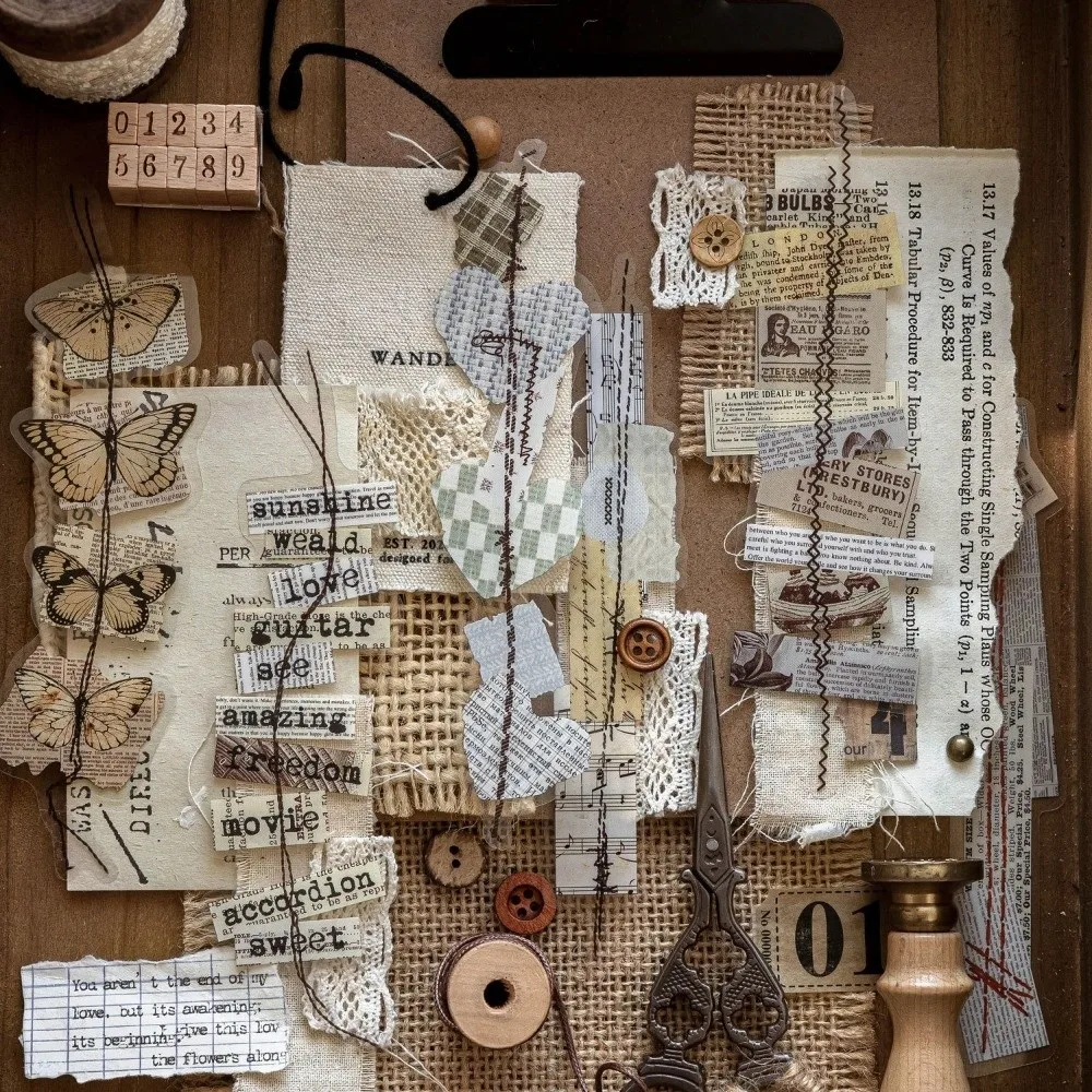 

20 шт./лот, наклейки в стиле Kawaii, серия Time Stitch, ретро-стиль, наклейки Time Trace, длинные полоски, наклейки для рукоделия