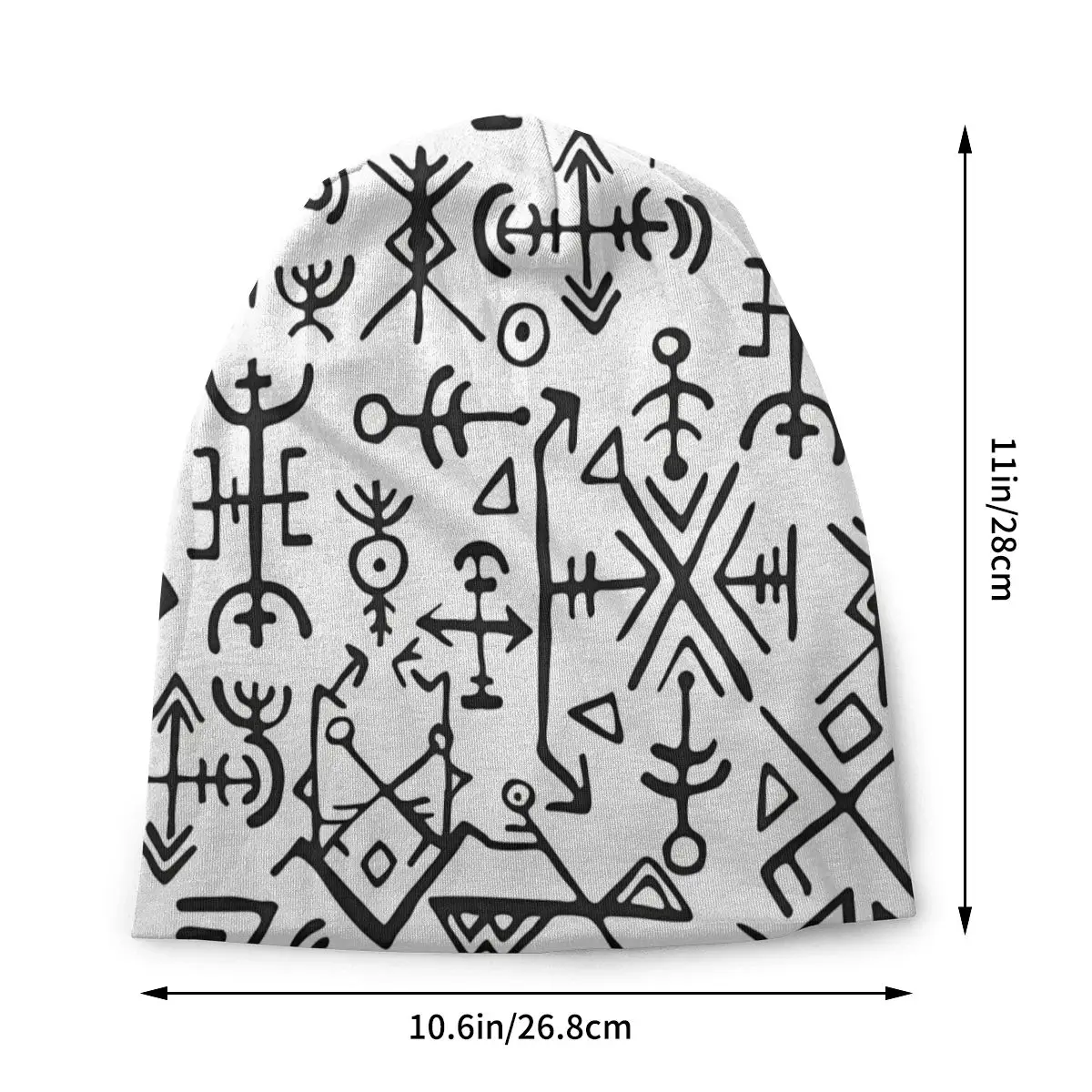 Viking Mythology Skullies Beanies Autumn Spring Hats Futhark Runes Thin Bonnet Special Caps Men Women's Earmuffs