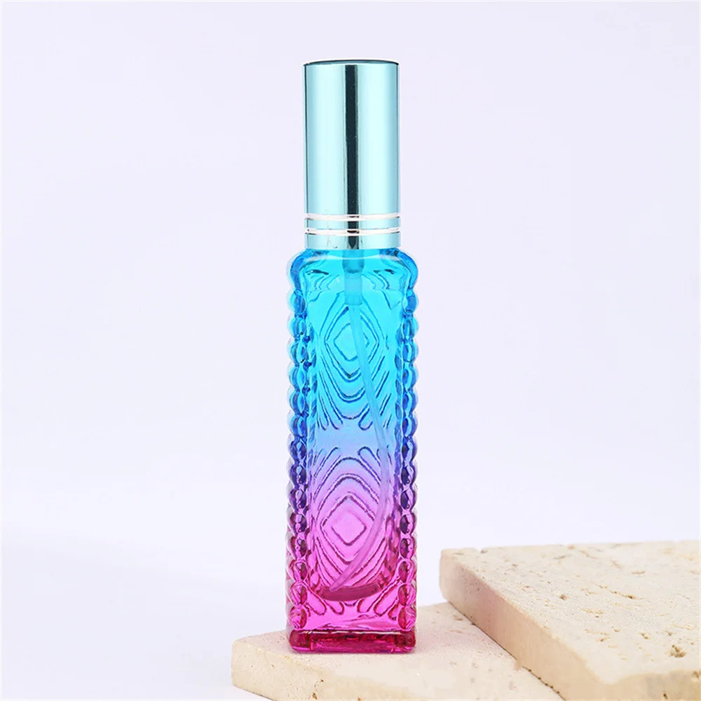 15ml Rhombic Color Gradient Glass Parfume Atomizer High Quality Perfume Spray Bottle Refillable Travel Cosmetic Bottle Vials