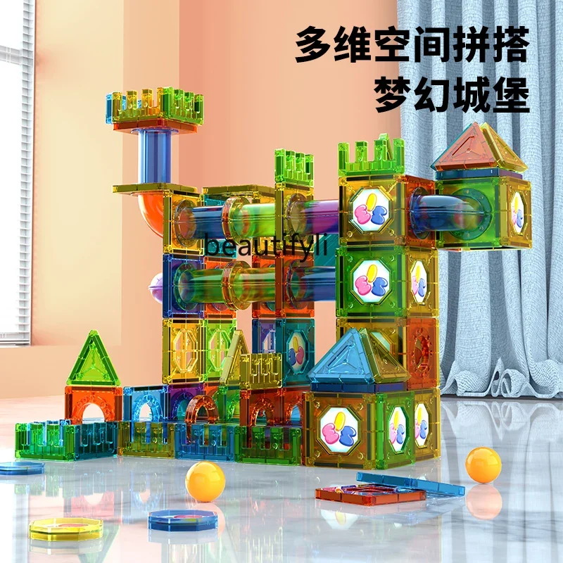 Color window magnetic sheet children educational toys large particles baby assembly building block girl boy