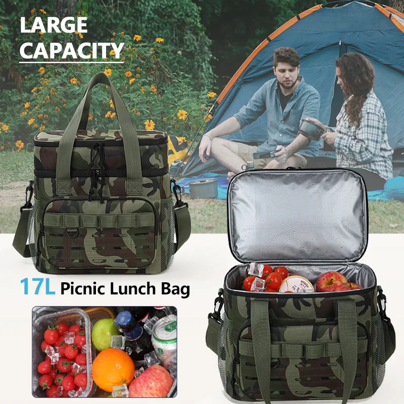 Outdoor Camping Tactical Bag - 17L Large Capacity Multi-Functional Tool & Picnic Gear Organizer with Multiple Compartments