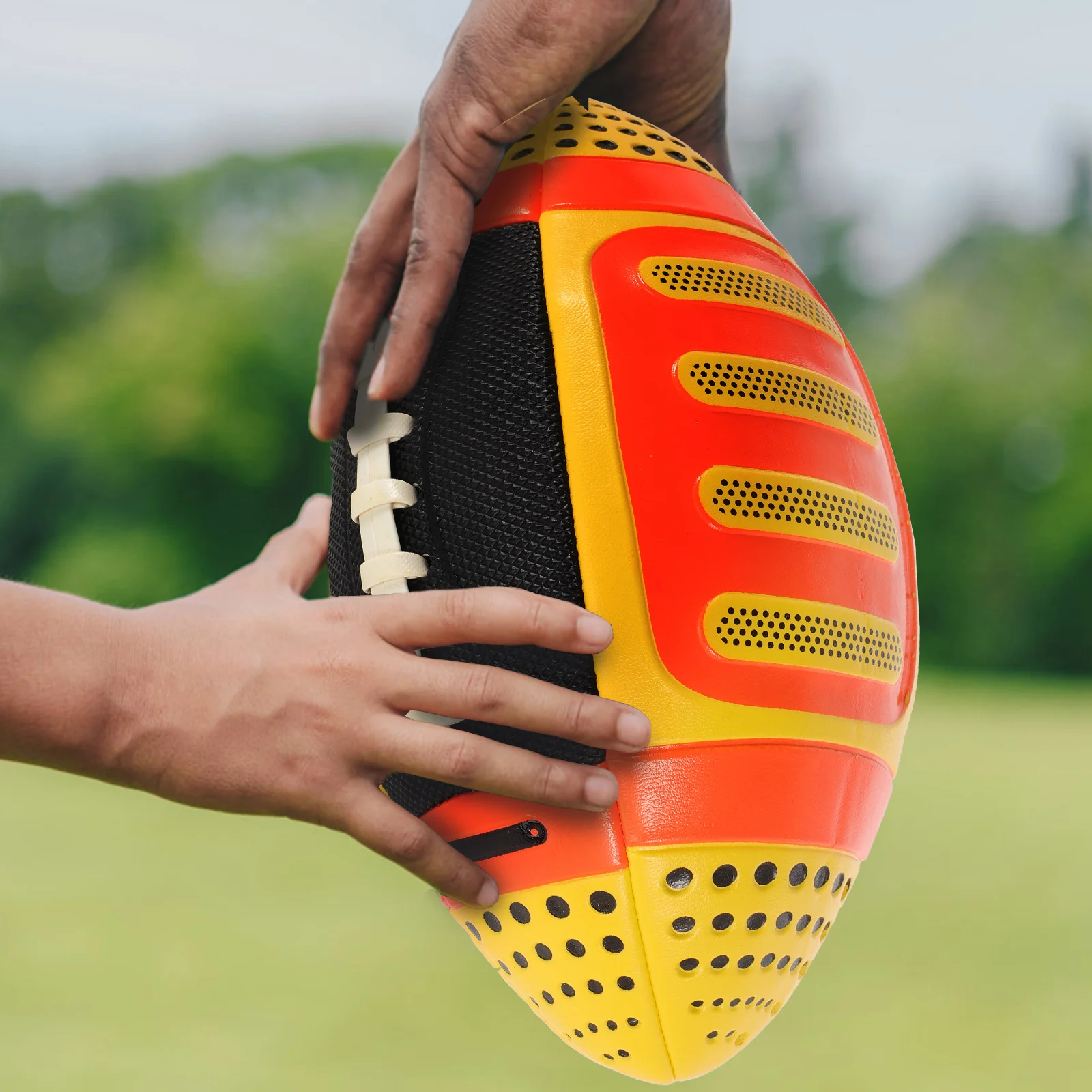 

1pc Rugby Ball Elastic Safe Material Design For Outdoor School Training Sports Gift Rugby-Ball
