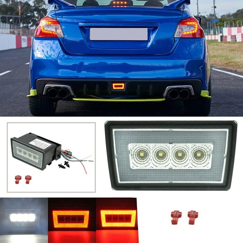 

Clear LED Taillight Rear Fog Lamp Light, Rear Bumper Brake Reverse Light For Subaru WRX/STI Impreza XV Crosstrek