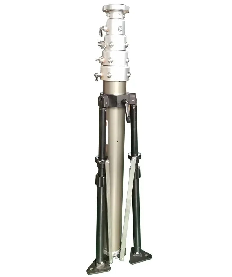 

【Best-selling】Portable Telescopic Light Mast 6m 9m Electric and Manual Lifting Pneumatic Type Tripod Stand