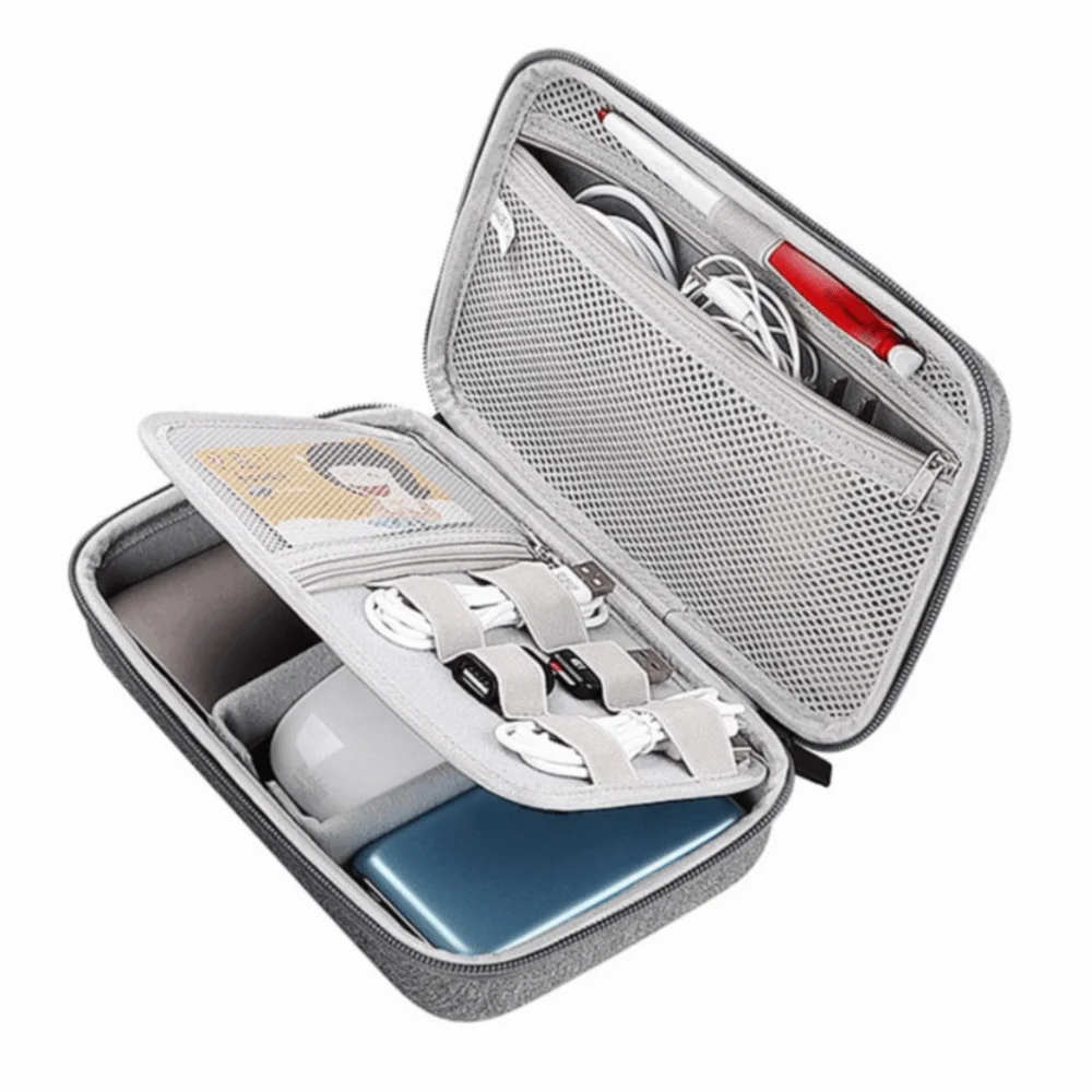 大容量トラベル電子機器オーガナイザー耐衝撃ハードケースデジタルHDDフラッシュドライブポーチキャリーケース防水