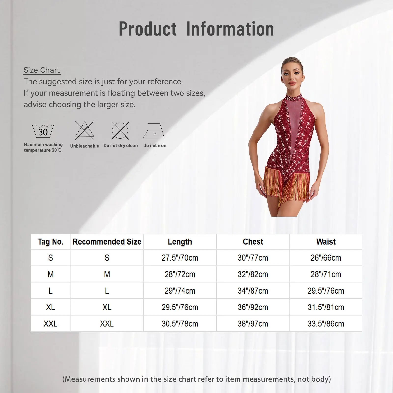 สตรีพู่ Fringe เต้นรําละติน Leotard เครื่องแต่งกายแขนกุด Rhinestones ชุดบอดี้สูทสําหรับสเก็ต Cha-cha Samba