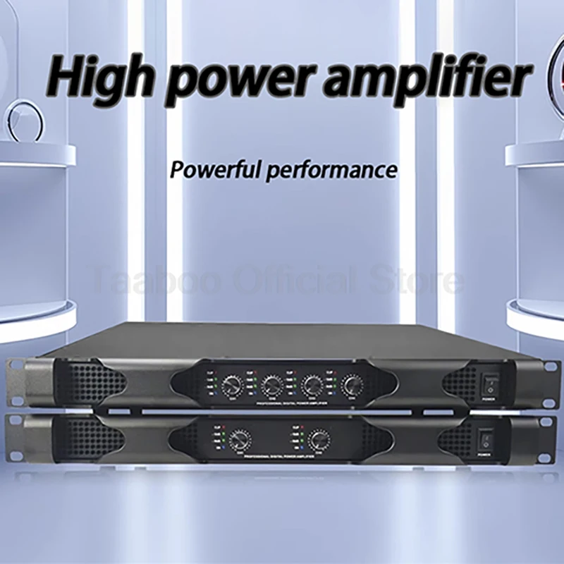 2400 Watts 2/4 Channel Post Power Amplifier Hifi High Power Professional Digital Sound Amplifier Can Drive Dual 15 inch Speakers