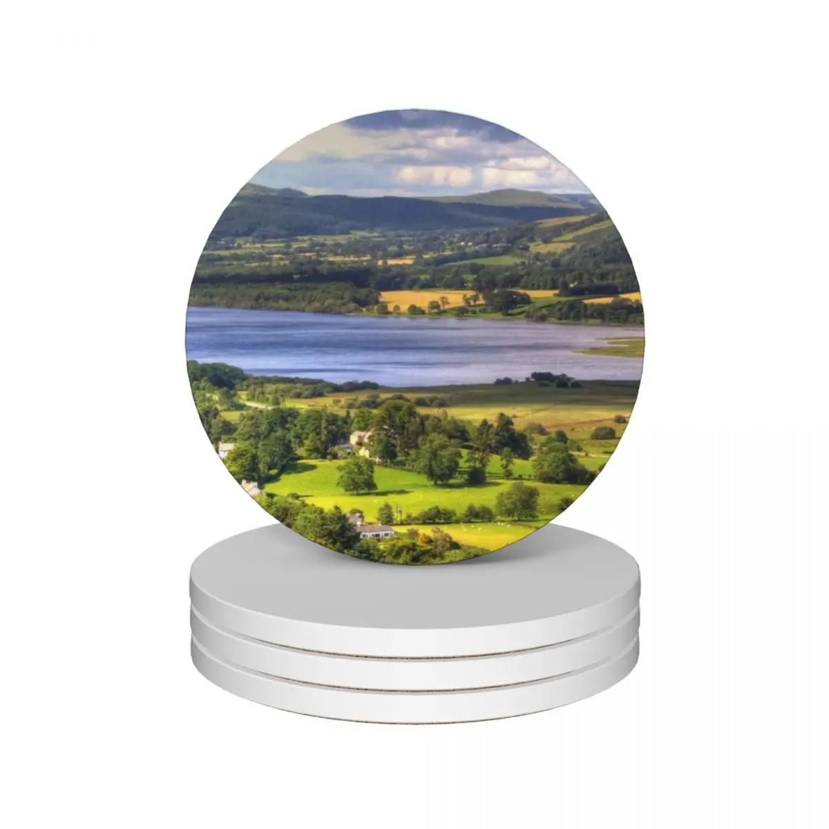 

Bassenthwaite Lake Ceramic Coasters (Set of 4) set for drinks Cup mat mug set Coasters