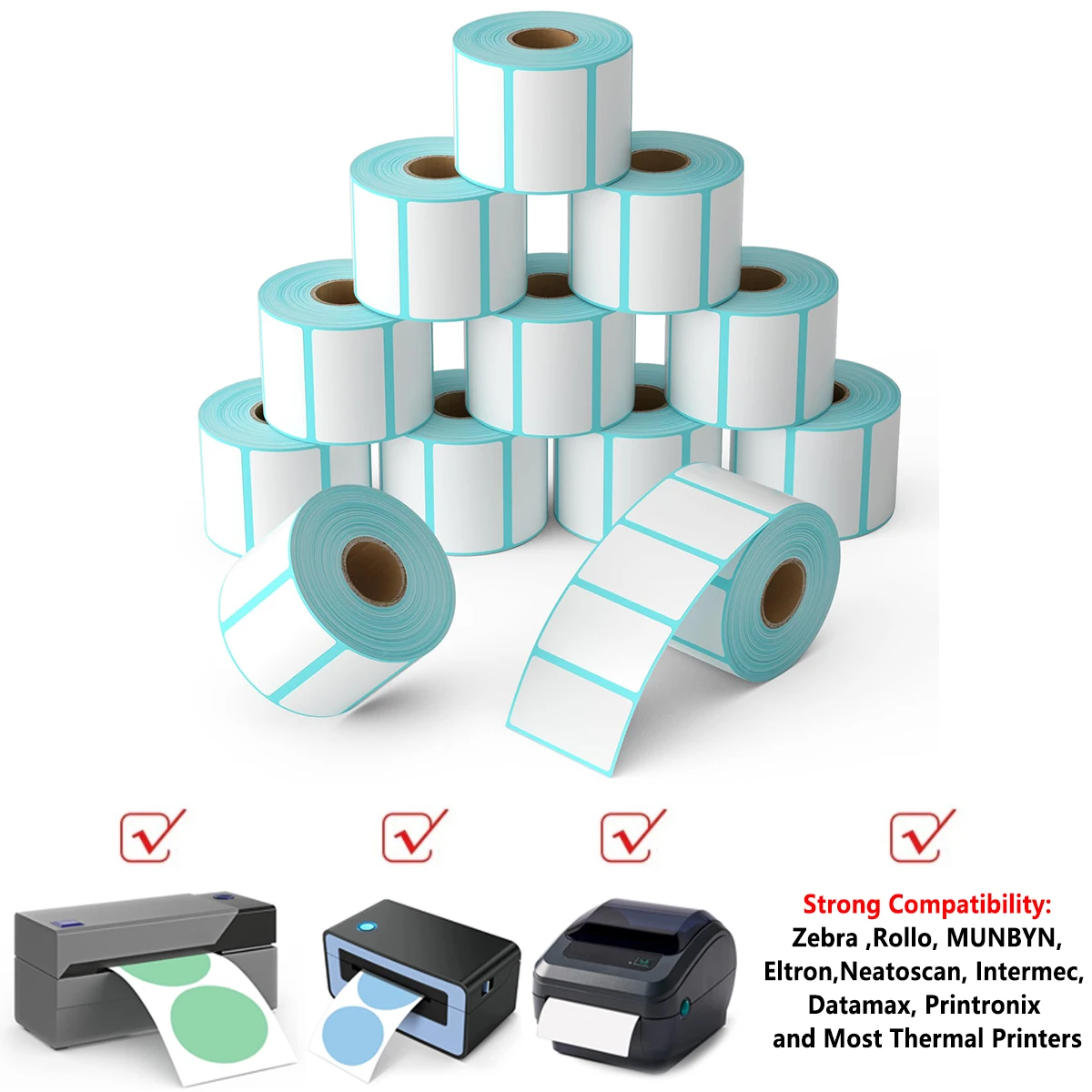 Multisizes Shipping Label stickers barcode Stickers Blank Paper label for Zebra Paper Adhesive Sticker Supermarket Blank sticker